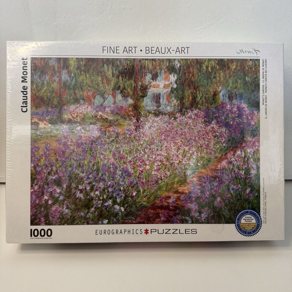 NEW Eurographics Fine Art Claude Monet “Monet’s Garden “ 1000 Pc Puzzle Sealed